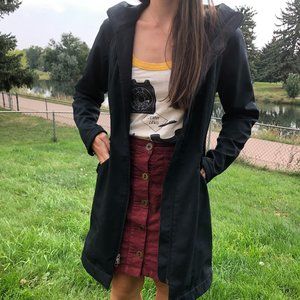 Women's Columbia Long Black Trench Jacket (medium)